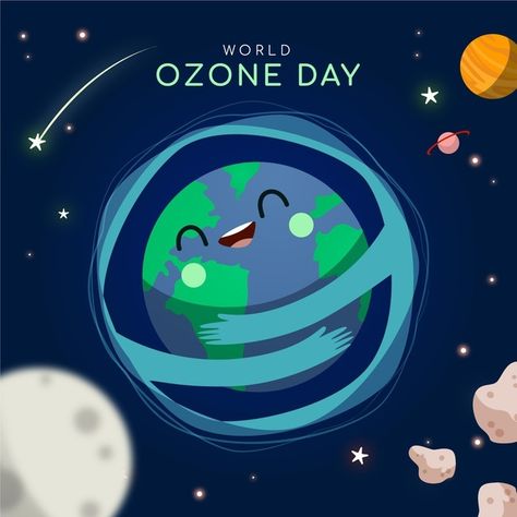 Ozone Day Poster Drawing, Environmentalist Art, World Ozone Day, Iron Man Drawing, Ozone Depletion, Earth Day Posters, Man Drawing, Poster Idea, Save Nature