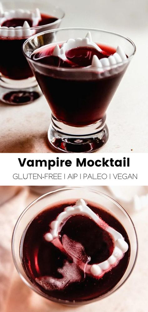 Vampire Drink Recipe, Black Non Alcoholic Drink, Vampire Inspired Drinks, Vampire Kiss Mocktail, Gothic Mocktails, Vampire Mock Tails, Gothic Alcoholic Drinks, Twilight Inspired Drinks, Twilight Themed Drinks