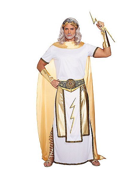 Adult Zeus Costume - Spirithalloween.com Greek God Costume Male, Zeus Costume, Greek God Costume, Toga Costume, Roman Costume, Leather Bracers, Angel Costume, Mens Halloween Costumes, Costume Collection