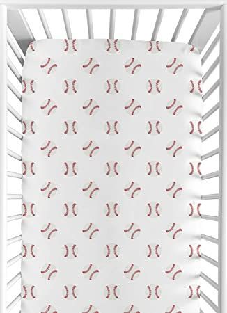 Sweet Jojo Designs Red and White Baby or Toddler Fitted Crib Sheet for Baseball Patch Sports Collection Baseball Nursery, Bringing Baby Home, Baseball Room, Baby Crib Bedding Sets, Patch Collection, Crib Rail, Crib Toddler Bed, Toddler Mattress, Baby Crib Bedding