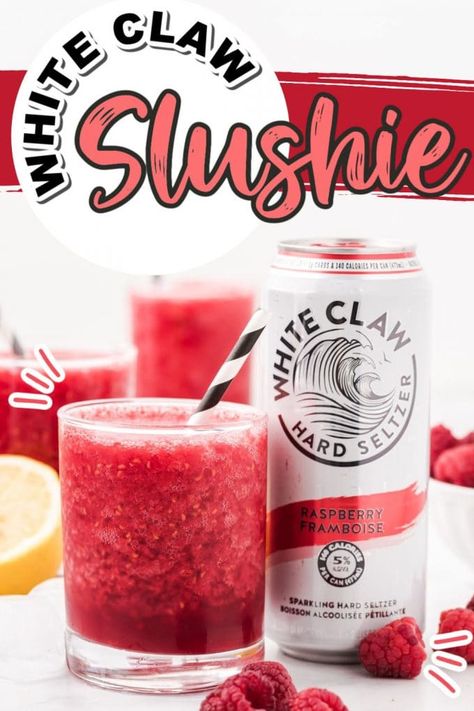 White Claw Hard Seltzer, Fun Summer Drinks, Slushie Recipe, Peach Ice Tea, White Claw, Easy Drink Recipes, Boozy Drinks, Hard Seltzer, Carbonated Drinks