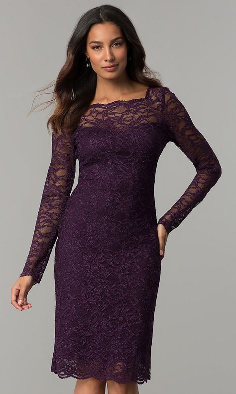 What color accessories can I wear with an aubergine dress? Purple Wedding Guest Dresses, Aubergine Dress, Long Sleeve Wedding Guest Dresses, Long Sleeves Wedding Dresses, Short Wedding Guest Dresses, Black Wedding Guest Dresses, Wedding Dress Short, Short Wedding Dresses, Elegant Wedding Guest Dress