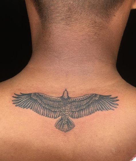 Hawk Wrist Tattoo, Bird Outstretched Wings Tattoo, Eagle Wingspan Tattoo, Red Eagle Tattoo, Hawk Tattoo Back, Eagle Cover Up Tattoo, Eagle Small Tattoo, Eagles Wings Tattoo, Eagle Tattoo Neck