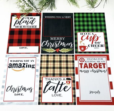 Gift cards are the perfect gift for anyone you want to make feel special this season! Make yours more festive with these fun free 5x7 printables! Printable Gift Card Holder Christmas, Teacher Christmas Gift Card Holder, Teacher Christmas Gift Ideas Giftcard, Gift Cards For Teachers Christmas, Christmas Giftcards Idea, Christmas Gift Card Presentation Ideas, Christmas Teacher Gift Card Ideas, Teacher Christmas Gift Card Ideas, Teacher Gift Card Ideas Christmas