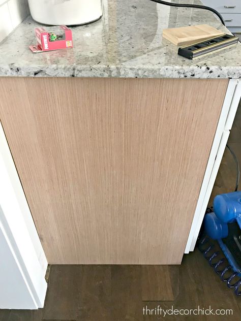 How to Upgrade the End of Builder Grade Cabinets | Thrifty Decor Chick | Thrifty DIY, Decor and Organizing Old Kitchen Makeover, Builder Grade Cabinets, Kitchen Island Makeover, Builder Grade Kitchen, Cabinet Trim, Cheap Kitchen Cabinets, Update Cabinets, Thrifty Decor Chick, Kitchen Finishes