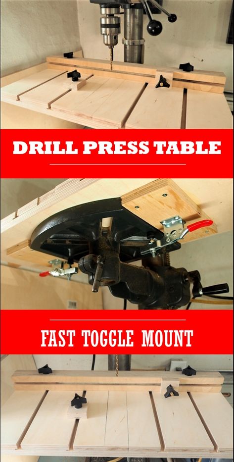 Build a Drill Press Table | DIY Montreal Press Table, Woodworking Jigsaw, Drill Press Table, Table Woodworking, Woodworking School, Woodworking Jig, Woodworking Patterns, Woodworking Classes, Woodworking Table