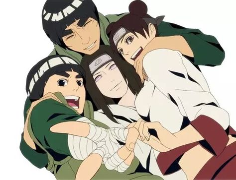 Rock Lee And Tenten, Team Gai, Team Guy, Naruto Mignon, Rock Lee Naruto, Neji And Tenten, Photo Naruto, Neji Hyuga, Naruto Stuff