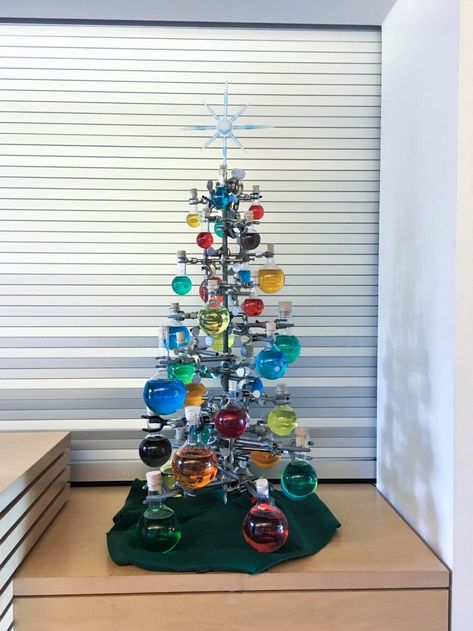 inspired chemistree competition winners ... Chemistry Christmas Tree, Chemistree Tree, Laboratory Christmas Decorations, Chemistry Christmas Decorations, Chemistry Decorations Ideas, Chemistry Decorations, Chemistry Decor, Christmas Chemistry, Chemistry Christmas