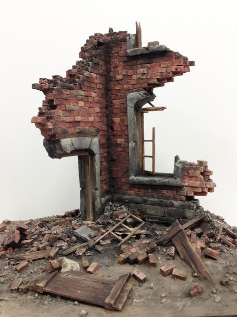 ArtStation - Diorama - Destroyed Building, Miyeon Kim 40k Terrain, Wargaming Terrain, Military Diorama, Environment Design, Environment Concept Art, Model Making, Metal Artwork, Game Art, Art Supplies Drawing