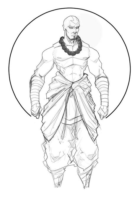 Monk Sketch, Monk Drawing, Ninja Sketch, Boichi Manga, Air Bender, Avatar Aang, Amazing Drawings, Character Sketch, Aang