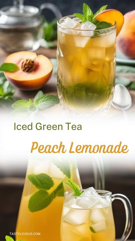 iced green tea peach lemonade green tea drink ideas peach drinks ideas lemonade recipe ideas refreshing summer drinks ideas fresh lemonade recipe flavored lemonade recipe Refreshing Summer Drinks Nonalcoholic, Fresh Lemonade Recipe, Summer Drinks Nonalcoholic, Fruity Alcohol Drinks, Flavored Lemonade, Easy Mocktail Recipes, Easy Alcoholic Drinks, Summer Drink Cocktails, Green Tea Drinks