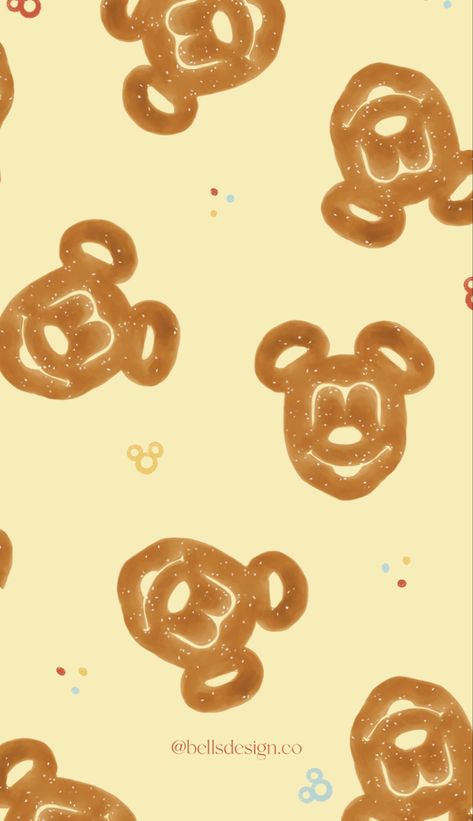 Disney Screensaver, Mickey Pretzel, Background For Iphone, Minnie Mouse Pictures, Food Wallpaper, Disney Kids, Disney Food, Google Phones, Retro Color