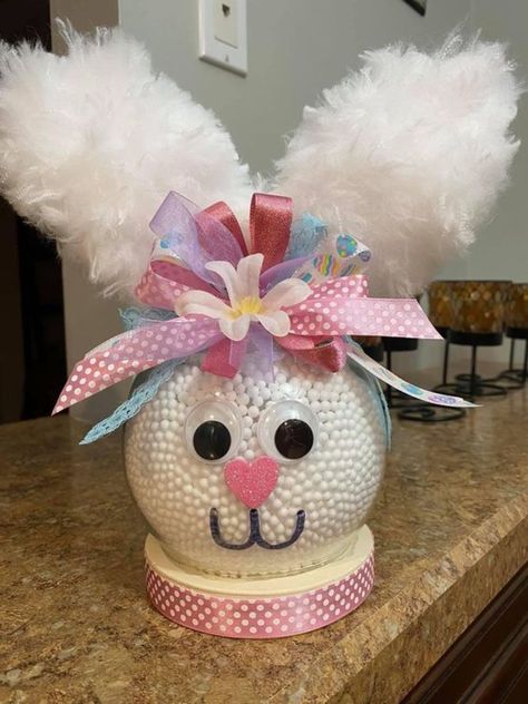 Easter Crafts Dollar Store, Easter Craft Projects, Easter Wreath Diy, Easter Craft Decorations, Easy Easter Crafts, Fluffy Bunny, Easter Bunny Crafts, Spring Easter Crafts, Easter Decorations Dollar Store