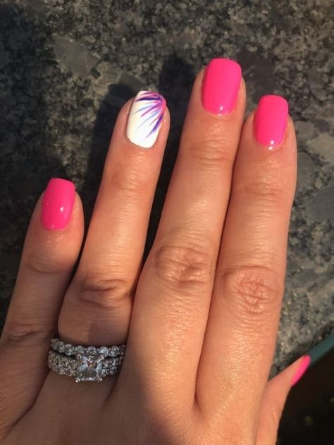 Acrylic Nail Ideas For Cruise, Short Nails Ideas Bright Colors, Bright Toenails For Summer, Short June Nails, Shilac Nail Ideas 2023 Short, Bright Fun Summer Nails, Fun Short Nails Summer, Neon Nail Designs Summer, Summer Dip Nail 2024 Trends