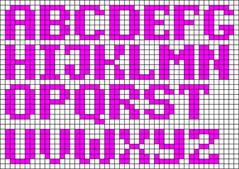 Loom Letters Patterns, Alpha Patterns Alphabet, Alpha Bracelet Pattern Letters, Alpha Pattern Alphabet, Bts Alpha Pattern, Alphabet Patterns Letters, Pixel Letters, Bead Letters, Bts Top