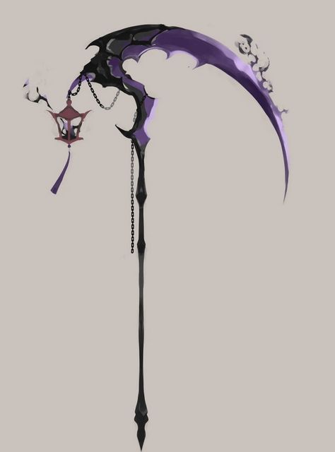 Rose Rapier Design, Dnd Scythe Homebrew, Scythe Design Ideas, Dnd Scythe Item, Fantasy Scythe Concept Art, Halberd Design, Battle Scythe, Scythe Purple, Shadow Scythe