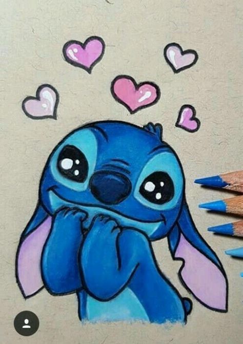 Disney Canvas Paintings, Easy Pencil Drawings, ليلو وستيتش, Disney Canvas, Disney Paintings, Cute Disney Drawings, Lilo Y Stitch, Stitch Drawing, Disney Art Drawings