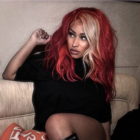 Nicki Minaj Red Hair, Nicki Minaj Red, E M, Blac Chyna, Orange Aesthetic, I N, Red Aesthetic, A J, Nicki Minaj