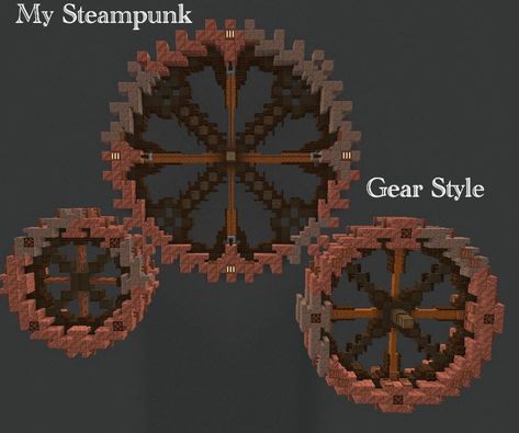 Minecraft Gears Design, Minecraft Gear Design, Gear Minecraft, Steam Punk Minecraft, Steampunk Minecraft Builds, Epic Minecraft Houses, Minecraft Industrial, Minecraft Create, Minecraft Steampunk