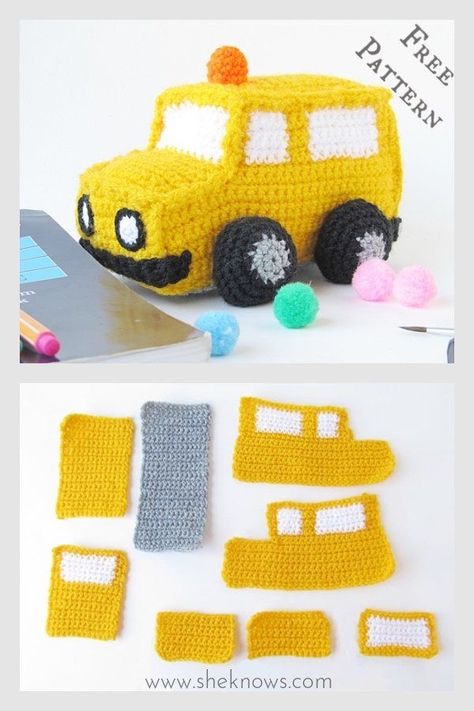 Knitting Scheme, Gift Crafts, Trendy Toys, Crochet Car, Confection Au Crochet, Pola Amigurumi, Crochet Baby Toys, Crochet Simple, Haken Baby