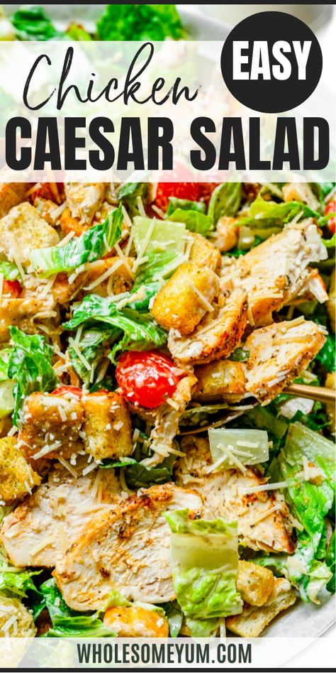 Chicken Caesar Salad Cesar Salad With Chicken, Keto Chicken Ceasar Salad Recipe, Keto Ceaser Chicken Salad, Ceaser Salad Recipe With Chicken, Ceased Chicken, Chicken Ceasar Recipes, Caesar Salad With Chicken, Chicken For Ceasar Salad, Cesar Chicken Salad