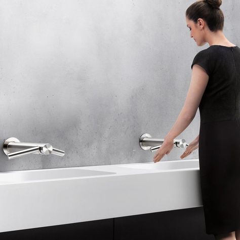 The Dyson Airblade Wash+Dry is a restroom faucet and hand dryer in one that saves water and blows clean air. Dyson Airblade, Toilet Cubicle, Air Blade, Fan Hand, Hand Dryer, Hand Dryers, Towel Dispenser, Save Water, Dry Hands