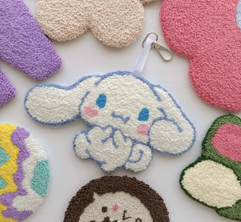 Kawaii Punch Needle, Pokemon Punch Needle, Needle Punching, Punch Needling, Handmade Desks, Hello Kitty Printables, Diy Bags Patterns, Fun Crafts To Do, Punch Needle Patterns