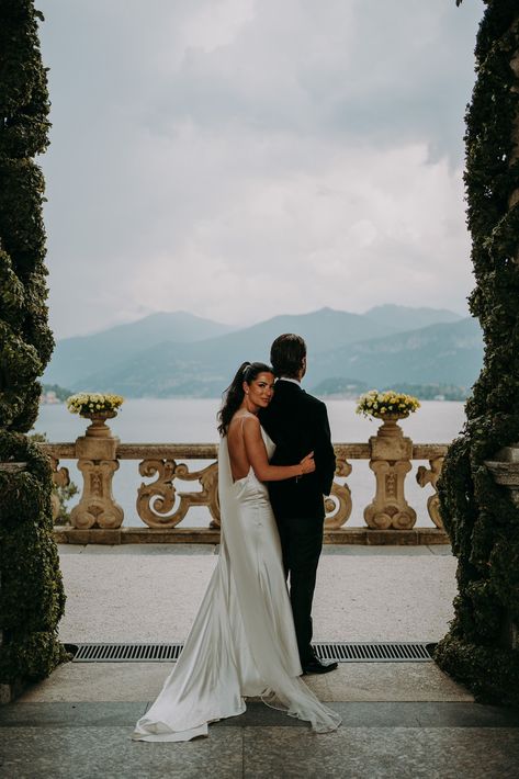 Lake Como Italy, Destination Wedding and Elopement Photographer, Katy Jones // Based in the UK, Katy travels across the UK and Europe to shoot weddings and elopements and had the pleasure to document A&A's marriage at Villa del Balbianello in Lenno, followed by an evening reception at the Lido di Lenno. Her style is romantic and chic. // A&A took a boat trip around the lake for couples portraits on the water using the distinctive, romantic teak decked boats. Lake Como Italy Villa, Lake Como Italy Wedding Aesthetic, Lake Garda Elopement, Lake Como Engagement Shoot, Lake Como Villa Balbianello, Lake Como Italy Elopement, Lake Como Wedding Photos, Lake Como Elopement Photography, Italy Wedding Pictures