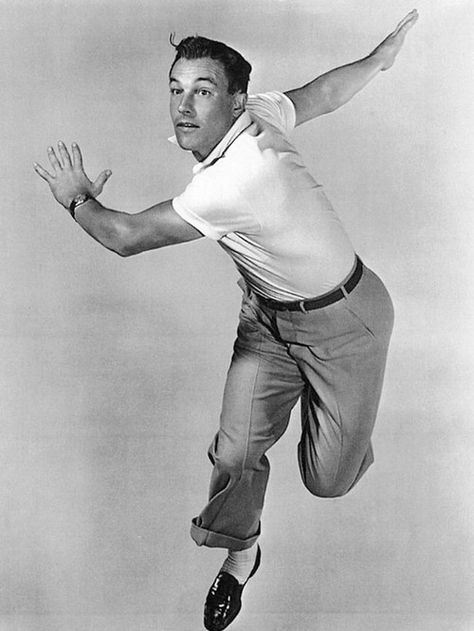 Gene Kelly Action Gesture, Costume Drawing, Pose Study, Man Jumping, Action Art, Jitterbug, Septième Art, Gene Kelly, Figure Reference