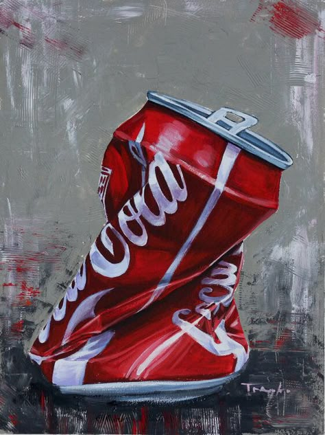 Coke Can Painting, Can Painting, Diet Coke Can, Surreal Art Painting, Coca Cola Wallpaper, Coke Drink, Coke Can, Object Drawing, Acrylic Painting On Paper