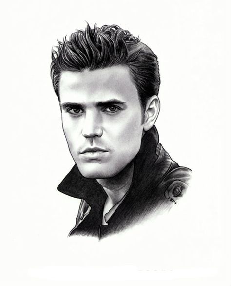 Stefan Salvatore Stefan Salvatore Drawing, Stefan Vampire, Vampire Diaries Quiz, Vampire Drawings, Vampire Diary, Pencil Sketches Easy, Vampire Diaries Outfits, Ian Somerhalder Vampire Diaries, Vampire Diaries Stefan