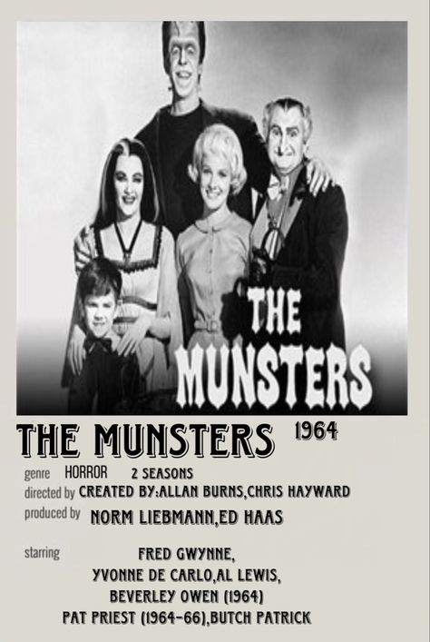 The Munsters Polaroid minimalist movie poster The Munsters Movie, Yvonne De Carlo, Movies Posters, The Munsters, Minimalist Movie Poster, Vintage Tv, Classic Movies, Movie Poster, Tv Shows