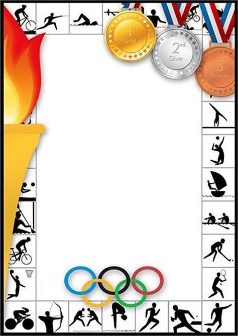 Sports Day Border, Sports Day Invitation, Sports Day Decoration, Sports Day Poster, Kids Olympics, Sports Birthday Invitations, School Border, Olympic Theme, Sports Frames