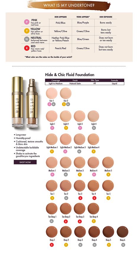 Hide & Chic Foundation Finder - Stila Cosmetics Stila Foundation, Face Makeup Products, Stila Cosmetics, Luxury Makeup, Beauty Basics, Skin Firming, Liquid Eyeliner, Nice Things, Cool Tones