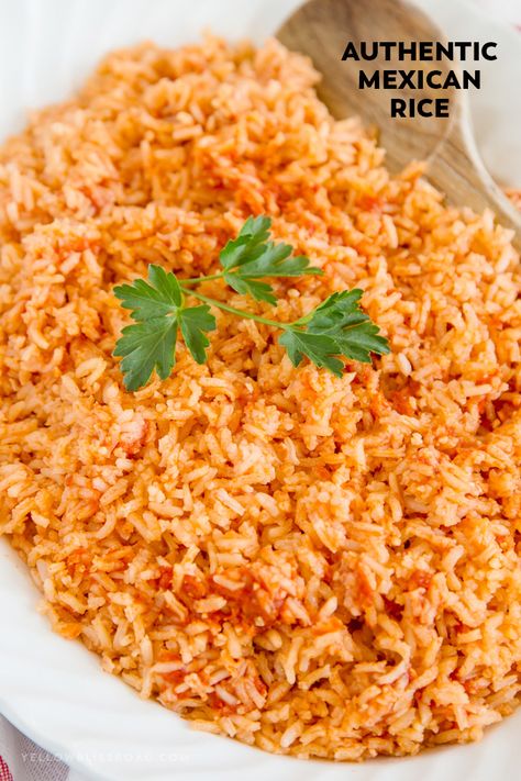 The BEST Authentic Mexican Rice that is so good and so easy, it will become THE side dish to make with all of your Mexican dishes. Perfect for Cinco de Mayo. Authentic Mexican Rice, Authentic Mexican Recipes, Mexican Rice Recipes, Mexican Rice, Spanish Rice, Authentic Mexican, Mexican Food Recipes Authentic, Rice Recipe, Mexican Dishes