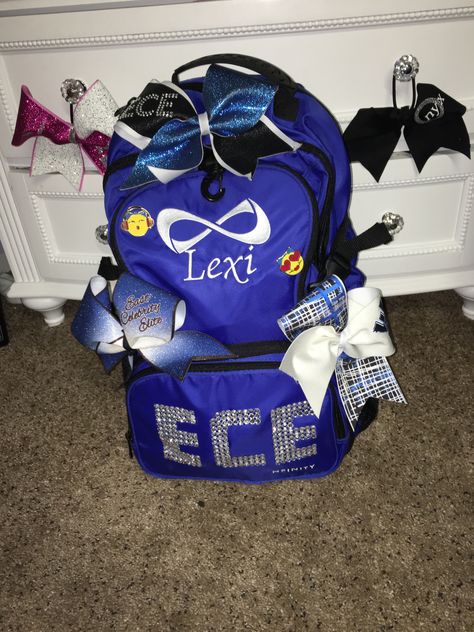 East celebrity elite nfinity bag #ece #lexi #eastcelebrityelite #nfinity #cheer Cheer Bag Aesthetic, Cheerleading Backpacks, Nfinity Backpack, Nfinity Cheer, Cheer Bags, Cheerleading Accessories, Step Team, Cheerleading Bags, Cheer Dance Routines