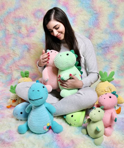 Pickle The Dinosaur, Maria Elizabeth, Random Wishlist, Moriah Elizabeth, Easy Crochet Animals, Handmade Plushies, Knit Machine, Kawaii Crochet, Fun Crochet Projects