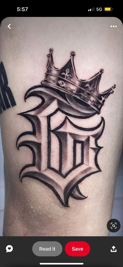 Crip Tattoos Designs, 6 Point Crown Tattoo, Gucci Tattoo Ideas, Crown Outline Tattoo, Hustle Tattoos For Women, Gangster Tattoos Designs For Men, Gangster Tattoos For Women, Gang Letters, Cholo Tattoos