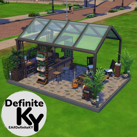 Sims 4 Deck Ideas, Sims 4 Patio Ideas, Sims Backyard Ideas, Sims Build Ideas, Cute Sims 4 Houses, Sims 4 Backyard Ideas, Houses Sims 4, Sims 4 Hus, Sims 4 House Ideas