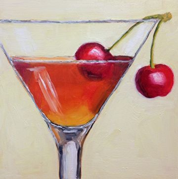 Manhattan by Pat Doherty Oil ~  x Drinks Painting, Martini Painting, Gcse Art, Art Inspiration Painting, Painting Art Projects, Diy Canvas Art, Funky Art, Painting Projects, Oil Pastel