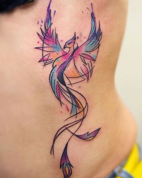 Phoenix Bird Tattoo, Phoenix Tattoo Feminine, Phoenix Bird Tattoos, Phönix Tattoo, Tattoo Line, Phoenix Tattoo Design, Initial Tattoo, Phoenix Bird, Bird Tattoo