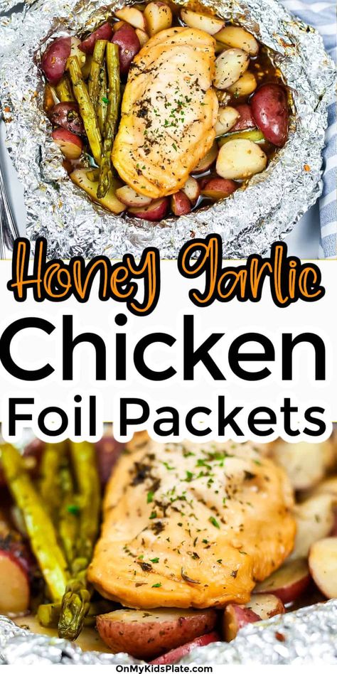 Juicy Grilled Chicken Breast, Campfire Chicken, Chicken Foil Packs, Chicken Packets, Foil Packet Potatoes, Chicken Foil Packets, Foil Pack Dinners, Foil Packet Dinners, Potatoes And Green Beans