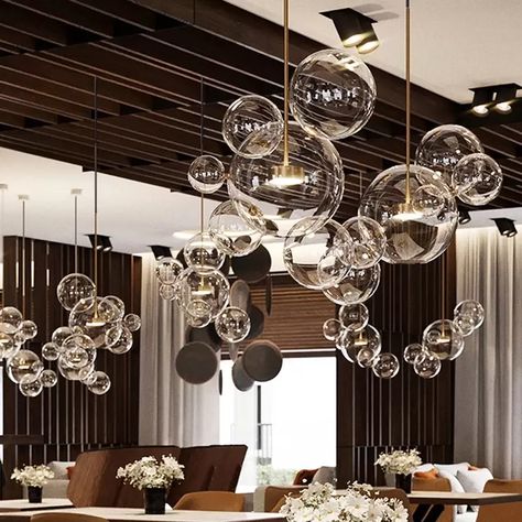 Bulk Buy Modern Glass Bubble LED Chandelier Micky Pendant Light Handing Ceiling Lamp Home Living Room Fixture PA0193 From Cindyyan713, $114.18 | DHgate.Com Hotel Chandelier, Chandelier Home, Bedroom Chandelier, Room Installation, Study Place, Lamp Glass, Interior Design Themes, White Lamp Shade, Chandelier Bedroom