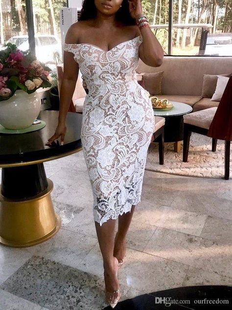 Off Shoulder Lace Dress, Tea Length Prom Dress, White Lace Shorts, Lace Dress Styles, Elegant Bridesmaid Dresses, White Lace Dress, Midi Cocktail Dress, Dresses Elegant, Tea Length Dresses