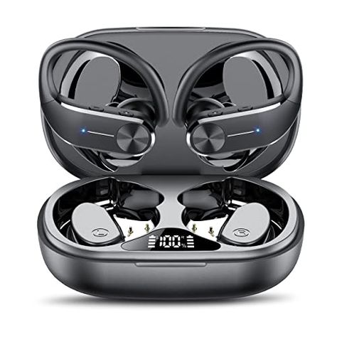 Ear buds Wireless Bluetooth Earbuds Sport 2024 NEW Bluetooth 5.3 Headphones 68H Playtime with LED Display Powerful Bass Over Ear Earphones with Earhooks IP8 Waterproof for Gym/Running/Workout Bluetooth Earbuds Wireless, Ear Buds, Earbud Headphones, Bluetooth Earbuds, Sport Earbuds, Gym Running, Running Workout, Led Display, Wireless Bluetooth