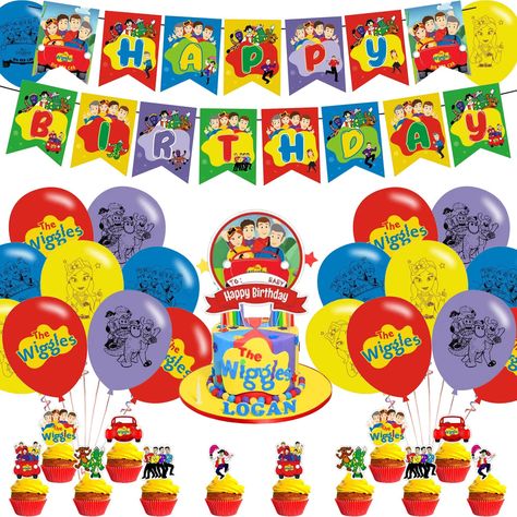 PRICES MAY VARY. Satisfaction Guaranteed: We're Absolutely Sure You'll Love Decorations Birthday, However To Make Sure You're Confident With The Purchase, We Offer 30 DAYS! Package Including: Look No Further! 4-IN-1. Unique Cake Topper, 20Pcs Latex Balloons, Happy Birthday Banner and 12 Pcs Cupcake Toppers.Our Complete Set of The Wiggles Birthday Party Supplies Will Add Amazing to You, Your Family And Friends Perfect Party Decorations: The Wiggles Birthday Decorations Party Packs Is Created with Wiggles Birthday Party, 20 Balloons, Wiggles Birthday, Decorations Birthday Party, Unique Cake Toppers, Love Decorations, Cake Banner Topper, The Wiggles, Decoration Birthday