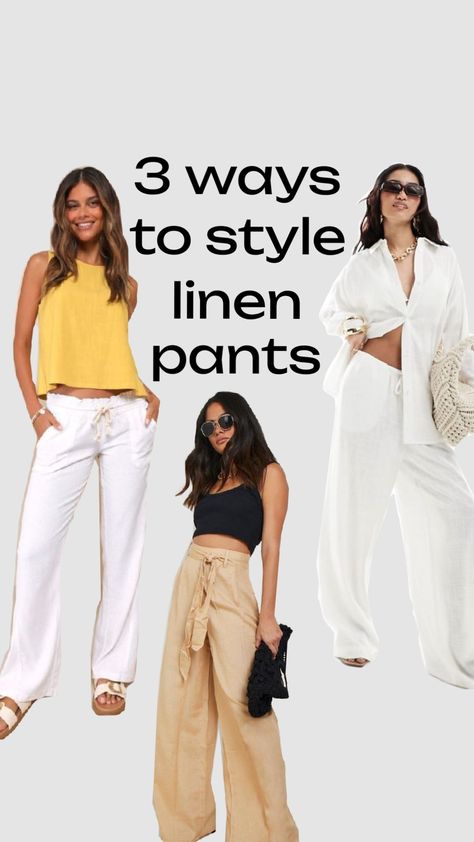 Linen Pants from Amazon Style Linen Pants, Palazzo Pants Summer, Linen Palazzo Pants, Linen Pants Outfit, Pants Summer, Summer Boho, Beach Travel, Boho Summer, Vacation Outfits