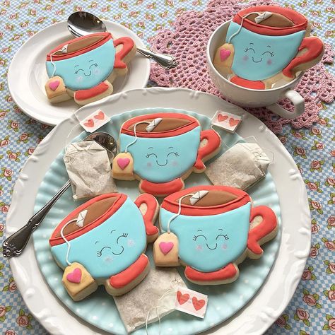 Sue Sparks {Munchkin Munchies} on Instagram: “Tea-rrific Valentine’s Day cookies for your Sweet-tea!❤️❤️ {Cutter: @semisweetmike} . . . . #valentinesday #valentinesdaycookies #teacups…” Tea Cup Design, Valentines Day Cookies, Icing Cookies, Royal Icing Cookies, Cookie Designs, Sweet Tea, Royal Icing, Sugar Cookie, Tea Cups