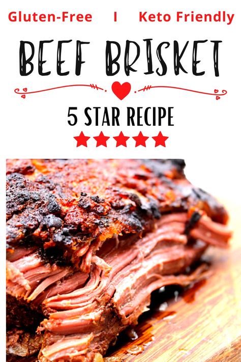 This easy Beef Brisket recipe is made in a slow cooker and comes out so tender and juicy. Stick it under the broiler for a couple of minutes and you end up with the crispiest crust with super moist and tender meat. This is the number one Beef Brisket recipe on Pinterest so try it today and see for yourself just how easy and foolproof making a brisket in a slow cooker really is! Brisket Recipes Pressure Cooker, Easy Slow Cooker Brisket Recipes, Best Beef Brisket Recipes Crockpot, Keto Beef Brisket Recipes, Beef Brisket Crock Pot Easy, Best Slow Cooker Brisket Recipe, Brisket Slow Cooker Recipes Easy, Bbq Beef Brisket Crock Pot, Crock Pot Brisket Recipes Crockpot