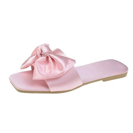 Womens Summer Fashion Flat Slippers Square-toe Bowknot Casual Comfortable Slippers Features: High quality,comfortable and soft,Reduces stress on joints,strengthens and tones,improves posture. Casual shoes,Beach shoes, party shoes ,Non-slip, lightweight, , breathable Easy to wear Take off! Tip design stylish, sight, personality,We have more sizes design for You and yours family or lover select. Lightweight walking shoe,Convenient buckle strap design,Cushioned selectinsole,fashion and personality. Travel Slippers, Flat Sandals For Women, Women Summer Fashion, Flat Slippers, Comfortable Slippers, Square Toe Heels, Womens Sandals Wedges, Women Pink, White Sandals